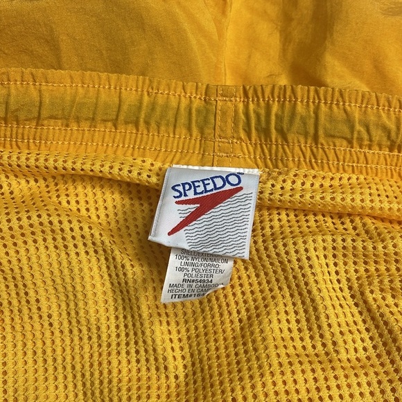 Speedo Shorts Mens X-Large Yellow Lined Surf Swim Outdoors Logo Casual Stretch - Picture 8 of 11